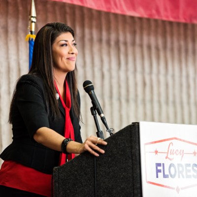 A woman giving a speach