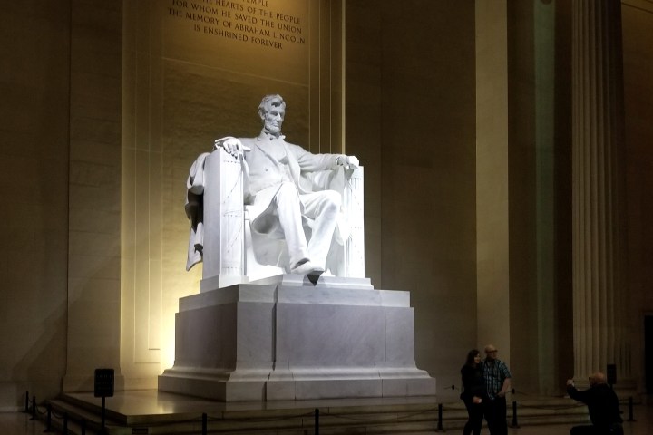 The statue of Abraham Lincoln