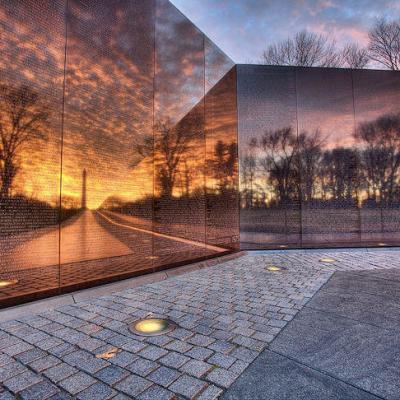 The sunrise over the National Mall