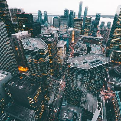 The tops of Washington's tall buildings