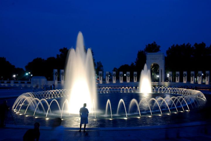 World War II Memorial at Night