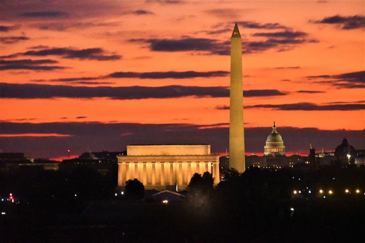 Washington, DC at sunrise from Netherlands Carillon
