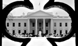 The White House in the snow