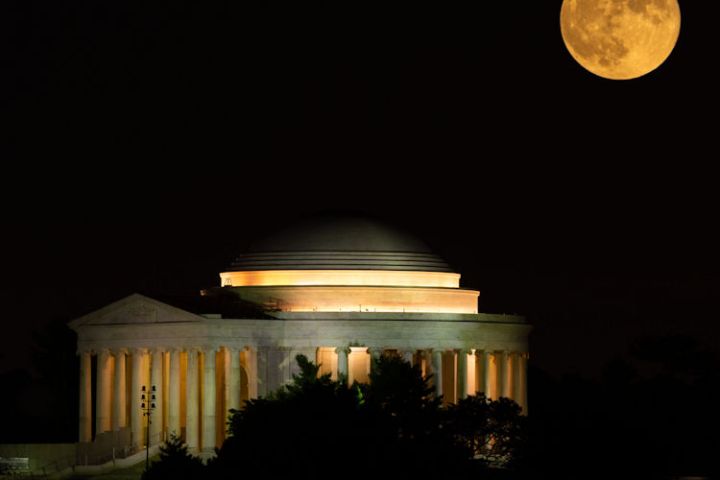 Full Moon over the Jefferson Memorial