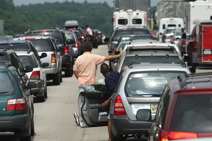Stuck in a traffic jam