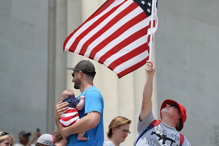 Patriotic people in Washington, DC