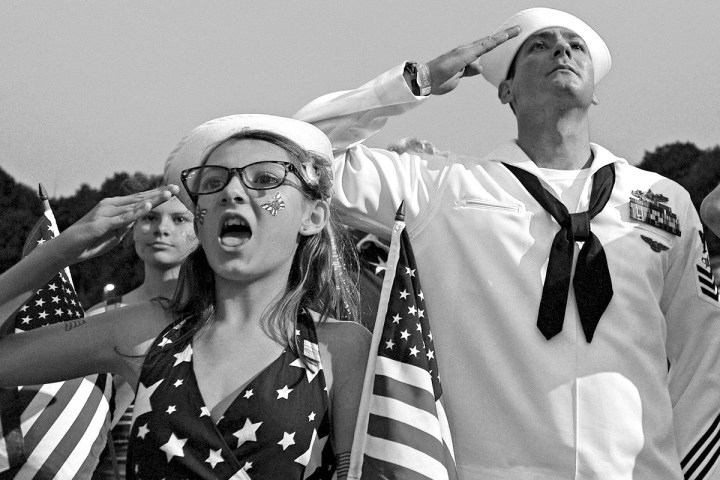 Saluting & Singing a Patriotic Song