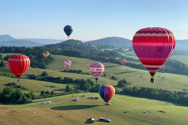 Balloons floating over the Southwest Virginia Countryside, Rockbridge Co.