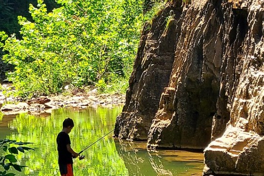 Fisherman at the Natural Bridge State Park, VA
