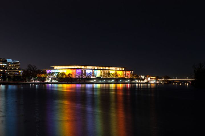 Kennedy Center illuminated for the KC Honors, Washington, DC