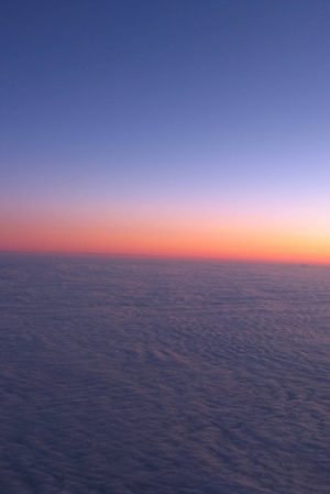 Sunset above the clouds