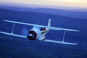 a vintageairplane in flight